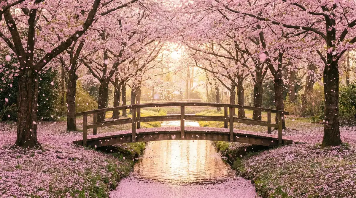 樱花桥畔 - 涩涩导航视频 唯美风景